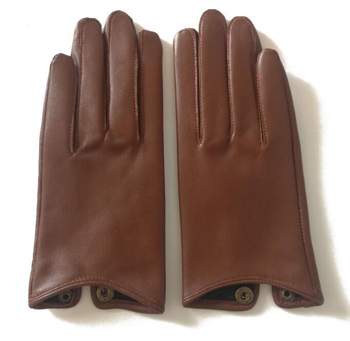 Women's Natural Sheepskin Leather Gloves Female Genuine Leather Motorcycle Driving Gloves R760 201020