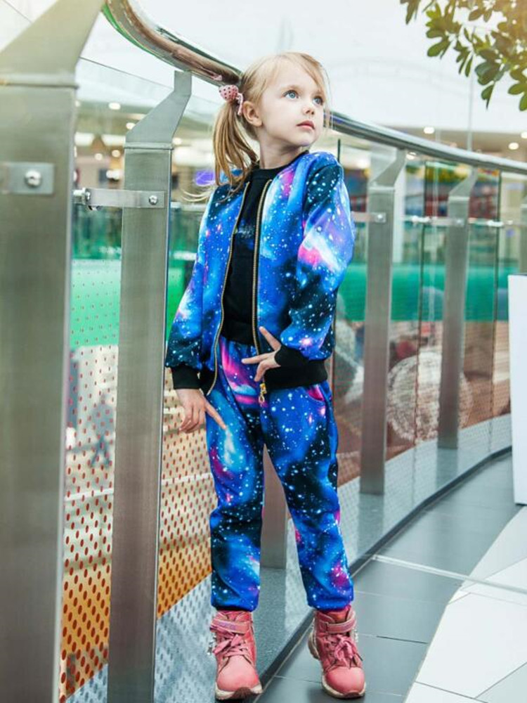 Girls Clothing Sets 2019 Children Fashion Active Jackets Zipper Coat And Pant Set Kids Clothing Autumn Sports Suit TracksuitX1019