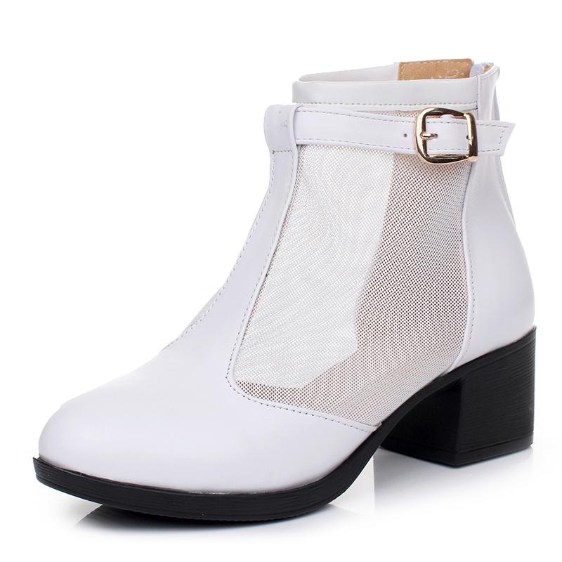 Summer Woman Sandals Ankle Boots Genuine Leather Thick Mid Heel Lace Gauze Lady Grenadine Buckle Cut Out Plus Size 35-42 SXQ0526, Black
Summer Woman Sandals Ankle Boots Genuine Leather Thick Mid Heel Lace Gauze Lady Grenadine Buckle Cut Out Plus Size 35-42 SXQ0526, Black