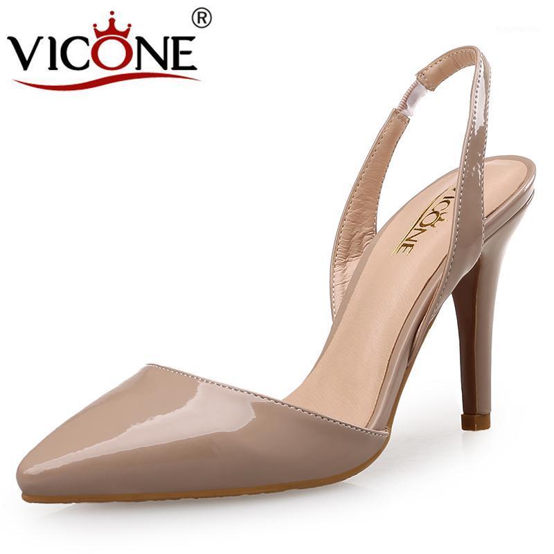 VICONE Women Summer Pointed Toe Dress Office Concise Heels V6334631, Beige