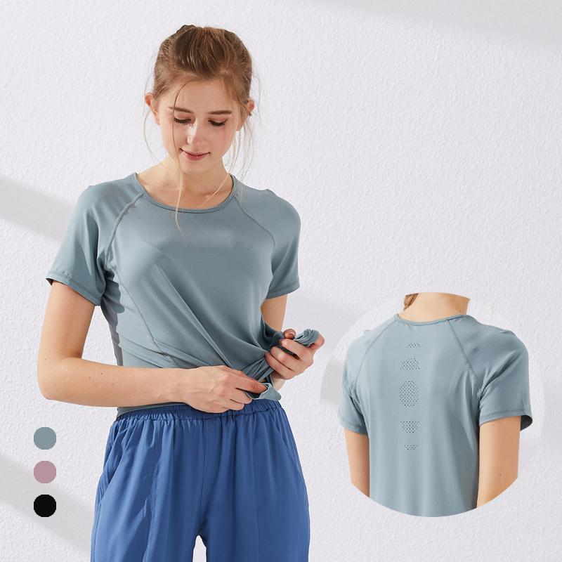 Women Yoga Top Slimming Stretchy Quick-drying Loose Fitness Sports Shirt Running Thin Mesh Breathable Yoga Short-sleeved T-shirt, Blue
Women Yoga Top Slimming Stretchy Quick-drying Loose Fitness Sports Shirt Running Thin Mesh Breathable Yoga Short-sleeved T-shirt, Blue