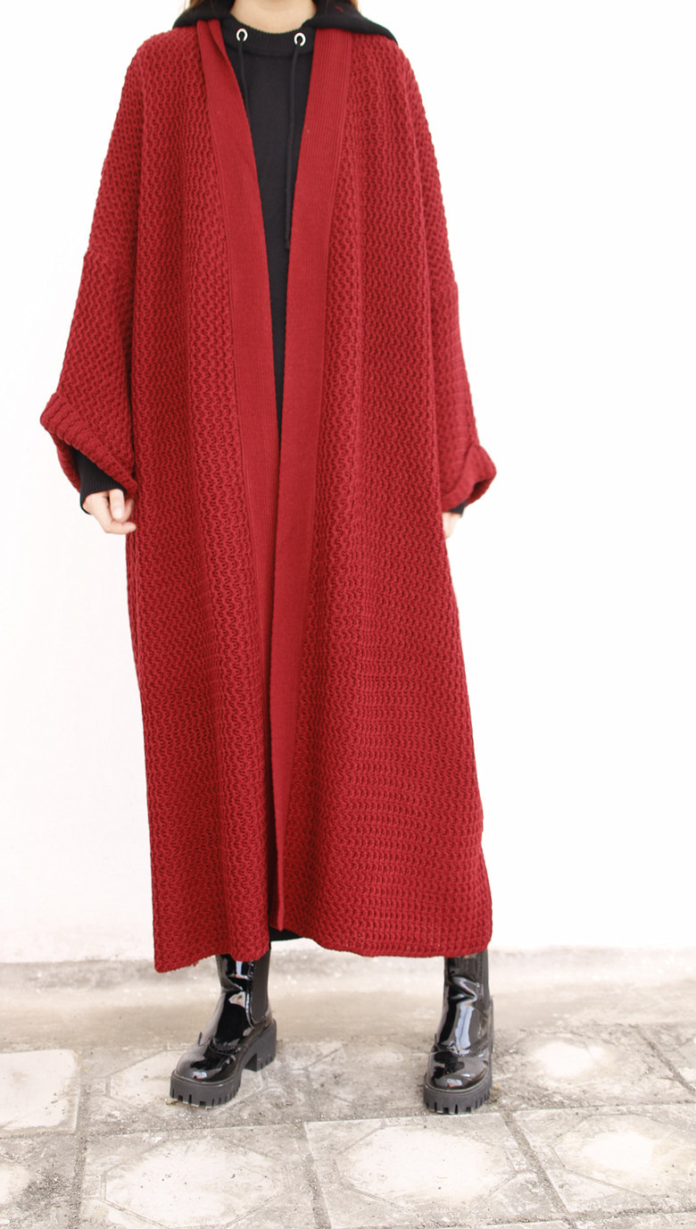 GETSRING Women Cardigan Winter Sweater Women Extra Long Loose Wool Thick Womens Knitwear Spring Solid Long Sleeve OverCoat 201128