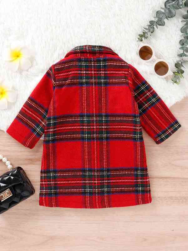 Baby Tartan Slant Pockets Coat SHE