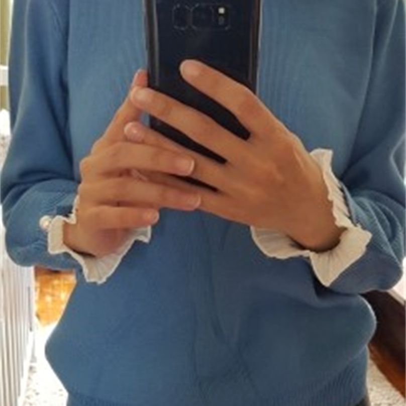 Women Sweet Patchwork Chiffon Sweater Autumn Winter Ladies Pearls Long Sleeve Pull Pullover Sweater Female Knitted Tops 201223