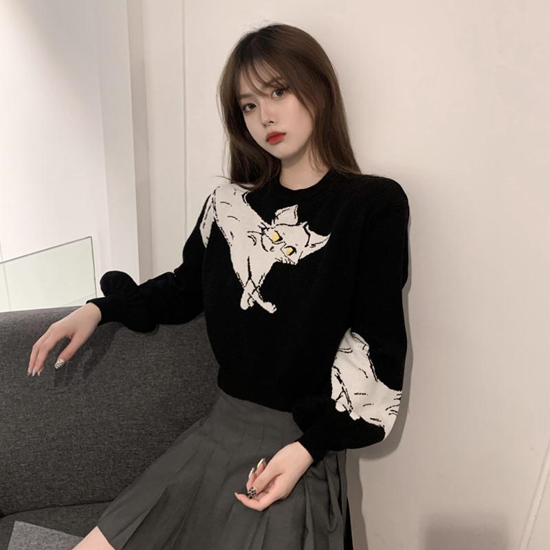 Japanese-style sweater women's autumn 2021 new Korean version of lazy style design short pullover long sleeve jacket, Black
Japanese-style sweater women's autumn 2021 new Korean version of lazy style design short pullover long sleeve jacket, Black