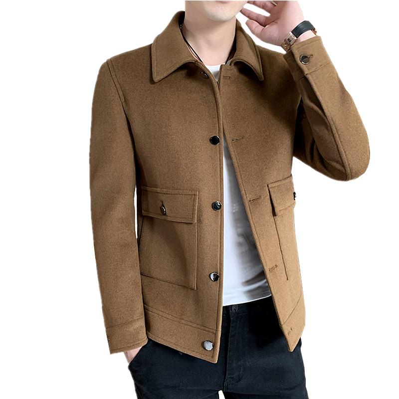 High Quality Men Winter Woolen Jacket Fashion Slim Fit Coat Black Gray Overcoat Pure Color Single Breasted Lapel Male Outerwear
High Quality Men Winter Woolen Jacket Fashion Slim Fit Coat Black Gray Overcoat Pure Color Single Breasted Lapel Male Outerwear