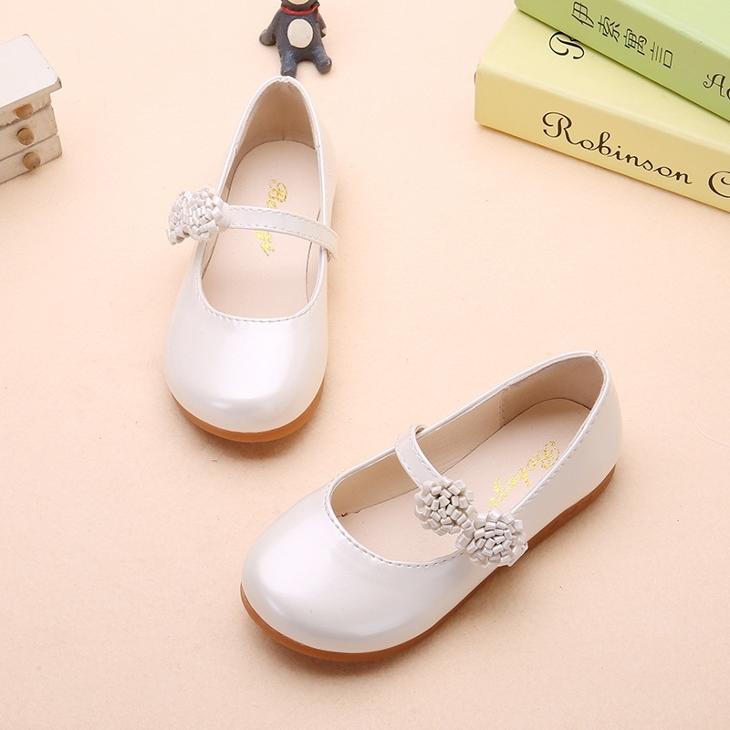 JGSHOWKITO Autumn Princess Kids Flat PU Leather Children Casual With Flowers Party Show Shoes For Girls 210329