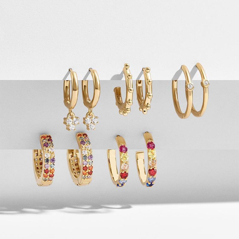 Hoop & Huggie Fashion Multicolor Rhinestone Round Earring Set For Women Girls Bohemia Gold Small Wedding Jewelry Gift 5 Pair/Set1
Hoop & Huggie Fashion Multicolor Rhinestone Round Earring Set For Women Girls Bohemia Gold Small Wedding Jewelry Gift 5 Pair/Set1