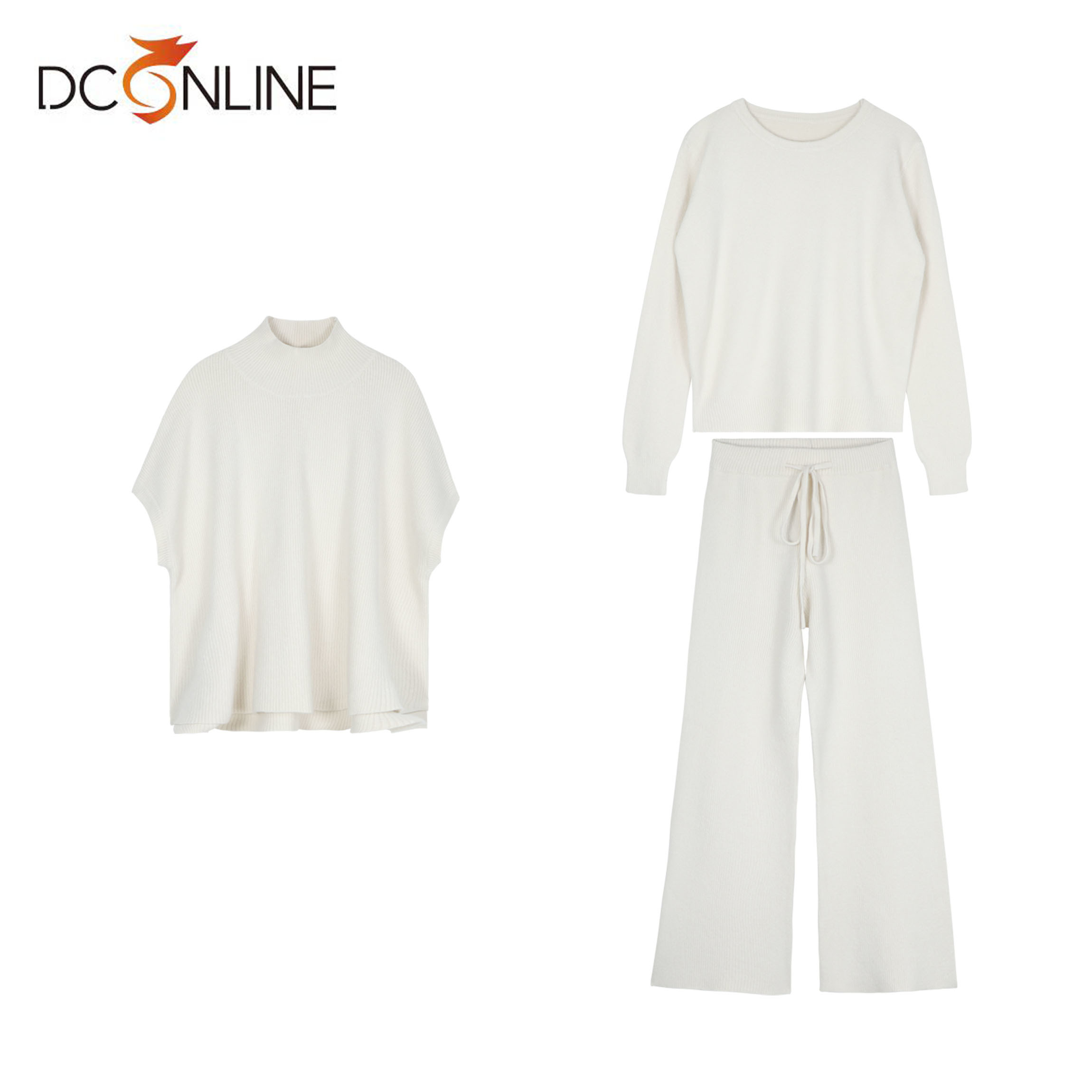 Sweater Set Women Winter Knit Sweater Vest Pant 3 Piece Set Office Lady Suit Turtleneck Knit Set New Sweater for Women