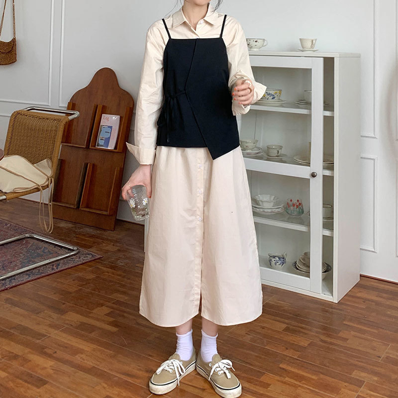 2021 New 2-color autumn with sleeve lady loose shirt long casual maxi dress of the women (x1520 ZP1W, Khaki vest
2021 New 2-color autumn with sleeve lady loose shirt long casual maxi dress of the women (x1520 ZP1W, Khaki vest