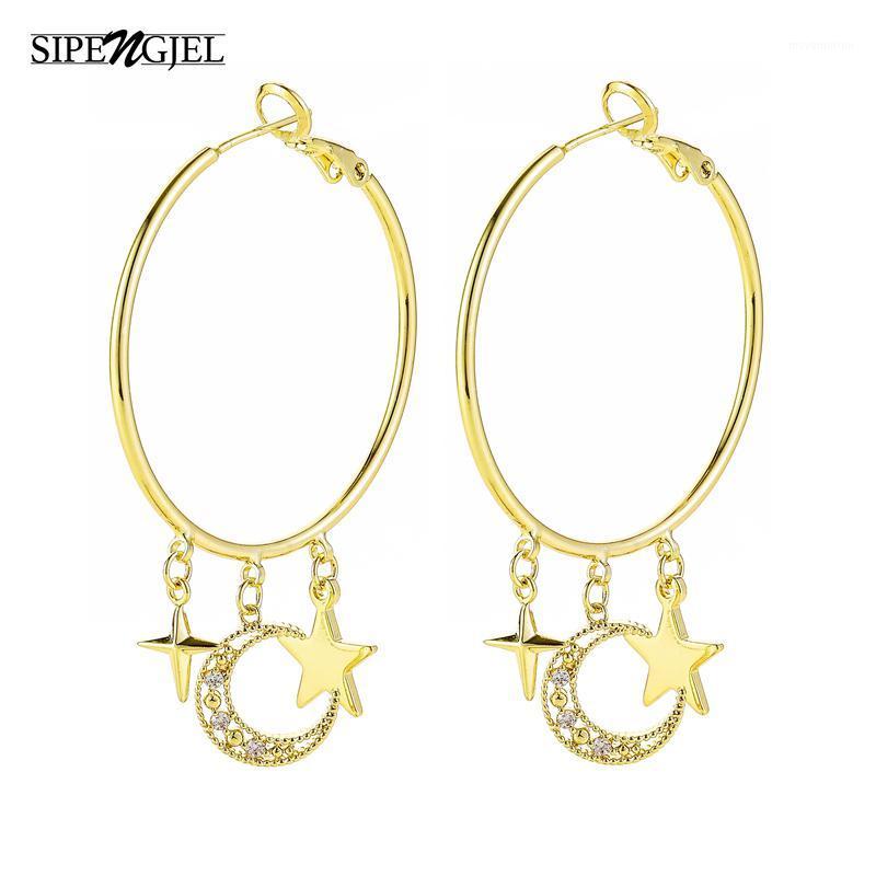 New Fashion Cubic Zirconia Exaggerated Big Hoop Earrings Moon And Star Dangle Earrings For Women Vintage Jewelry 20201
New Fashion Cubic Zirconia Exaggerated Big Hoop Earrings Moon And Star Dangle Earrings For Women Vintage Jewelry 20201