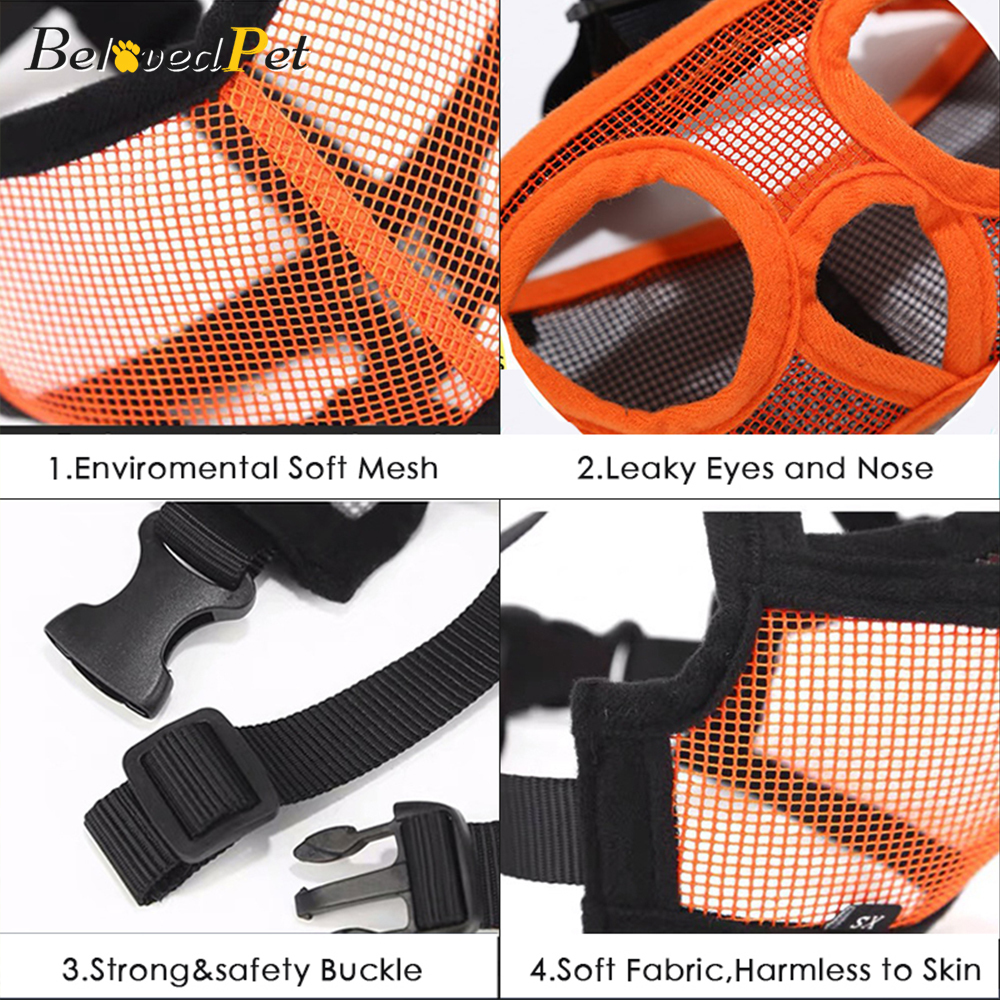 Breathable Mesh Short Snout Pet Dog Muzzle Adjustable French Bulldog Pug Mouth Muzzle Anti Bark Bite Chew Muzzles For Dogs 201102