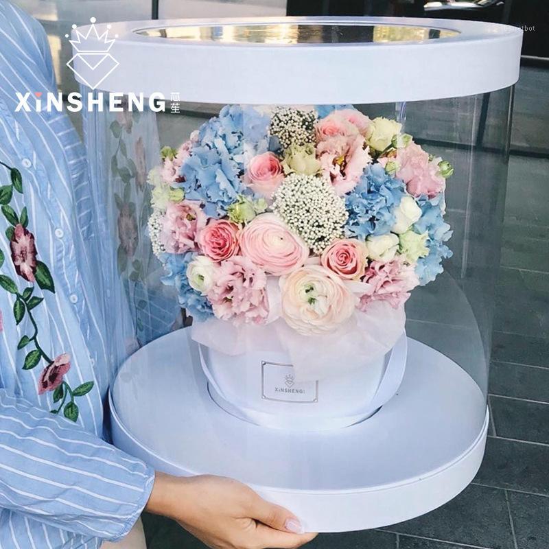2pcs Gift box Transparent cake box European style giant hand-held flower pot panoramic big round large Florist materials1
2pcs Gift box Transparent cake box European style giant hand-held flower pot panoramic big round large Florist materials1