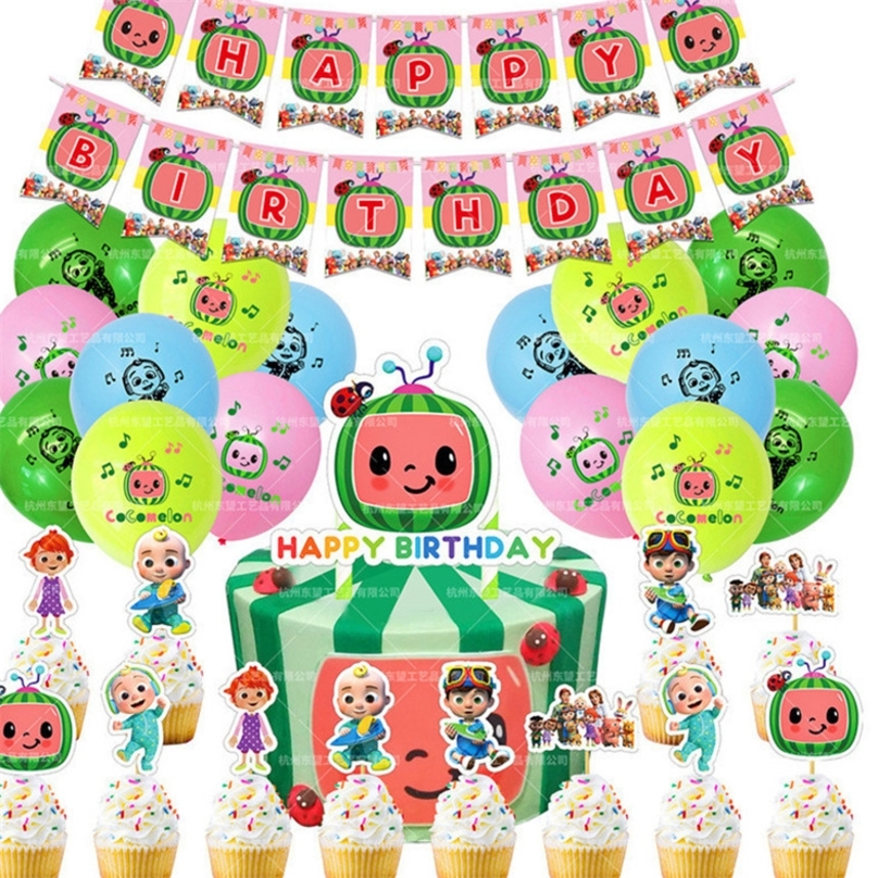 Children Cartoon CoComelon Printed Party Decoration Birthday Flag Balloon Cake Inserts Sets Lovely Kids Birthday Party Supplies LY118C
Children Cartoon CoComelon Printed Party Decoration Birthday Flag Balloon Cake Inserts Sets Lovely Kids Birthday Party Supplies LY118C