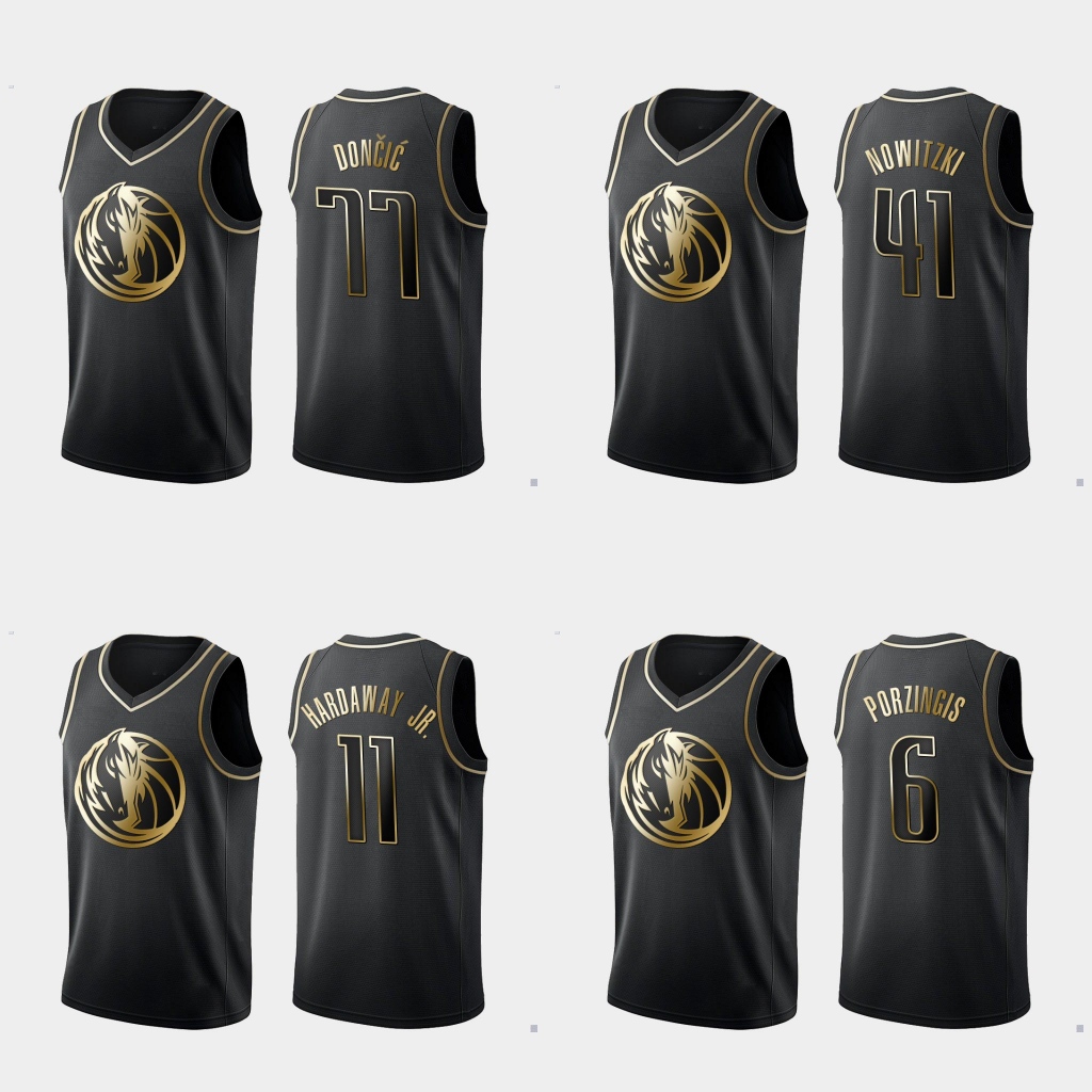Dallas Mavericks Men Luka Doncic Kristaps Porzingis Tim Hardaway Jr. Dirk Nowitzki NBA Black Golden Edition Jersey
Dallas Mavericks Men Luka Doncic Kristaps Porzingis Tim Hardaway Jr. Dirk Nowitzki NBA Black Golden Edition Jersey