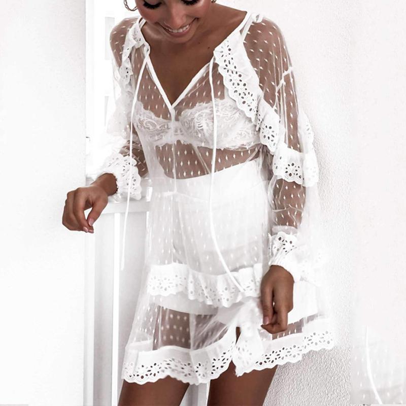 Summer Vintage sexy white dress Women 2019 beach short Openwork lace sun protection long sleeve dress vestido Dresses female1, Black
Summer Vintage sexy white dress Women 2019 beach short Openwork lace sun protection long sleeve dress vestido Dresses female1, Black