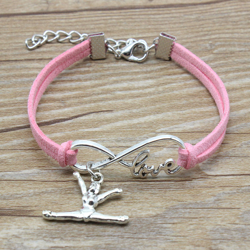 Infinity Love Gymnastics Charm Pink Yellow Suede Leather Bracelet Gifts for Women & Men Sports Bracelets Jewelry
Infinity Love Gymnastics Charm Pink Yellow Suede Leather Bracelet Gifts for Women & Men Sports Bracelets Jewelry