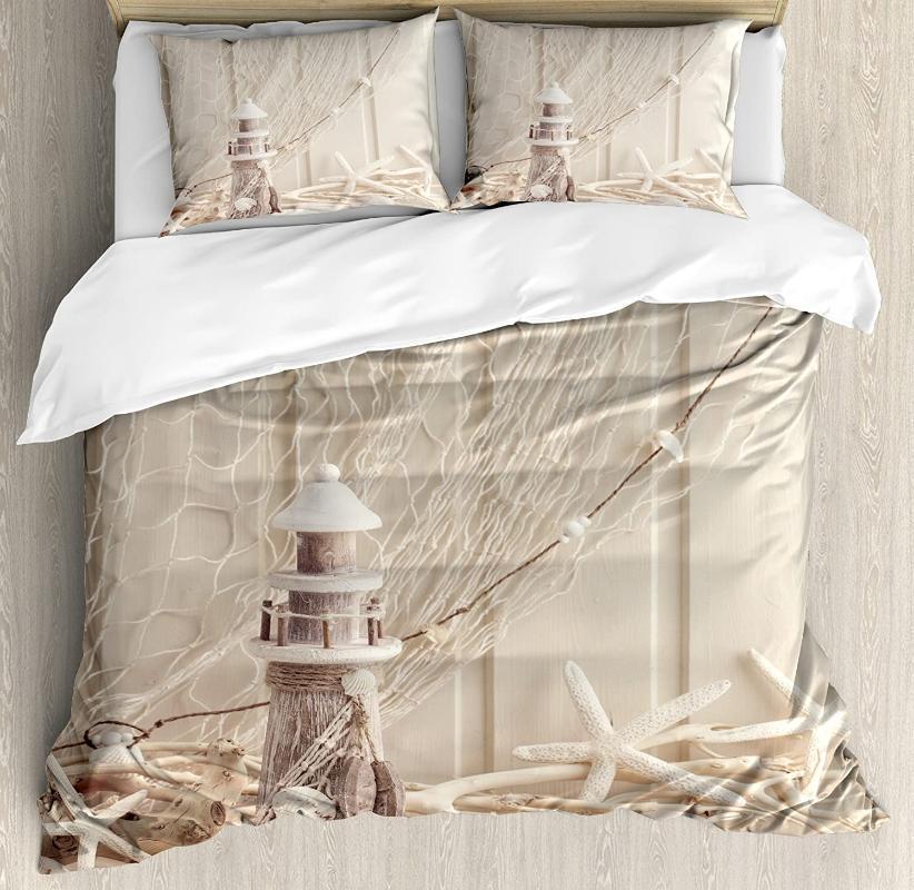 Fishing Net Duvet Cover Set Marine Theme with Sea Stars And Shells Underwater Life Wooden Lighthouse Print Bedding Set1, As pic
Fishing Net Duvet Cover Set Marine Theme with Sea Stars And Shells Underwater Life Wooden Lighthouse Print Bedding Set1, As pic