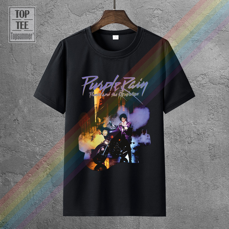 

Prince Purple Rain Prince and The Revolution T Shirt Emo Punk T Shirts Rock Hippie Men Oversize Tshirts Goth Gothic Tee-Shirt 220223, Black