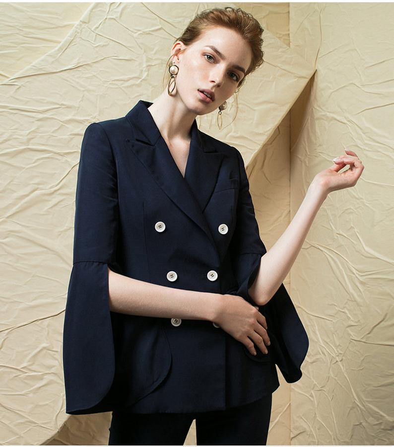 Navy Double Breasted Mother Of The Bride Pant Suits Bridal Suit Blazer Pants Coat Formal Business Party Prom Evening Tuxedos