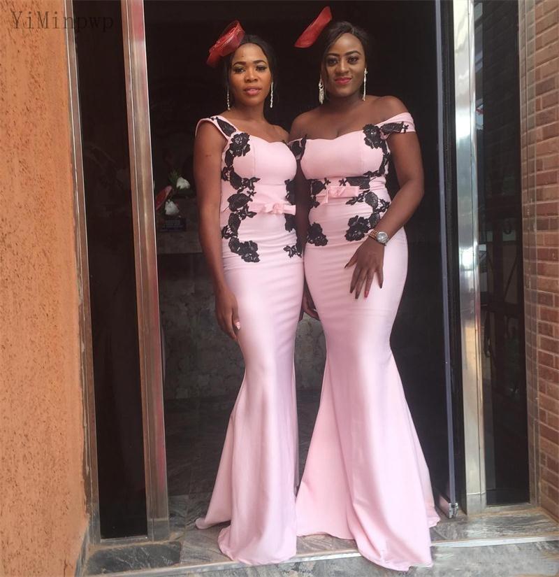 2021 Mermaid Bridesmaid Dresses Off Shoulder Black Appliques Garden Wedding Guest Party Gowns Maid of Honor Dress Custom Made
2021 Mermaid Bridesmaid Dresses Off Shoulder Black Appliques Garden Wedding Guest Party Gowns Maid of Honor Dress Custom Made