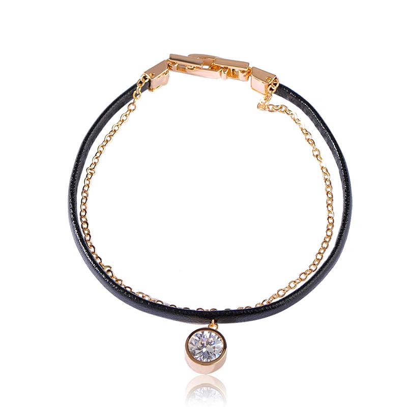 Dazz Black Leather Gothic Bracelets For Women Gold Color Zircon Copper Femmes Masculine Braccialetto Wrist Hand Accessories
Dazz Black Leather Gothic Bracelets For Women Gold Color Zircon Copper Femmes Masculine Braccialetto Wrist Hand Accessories