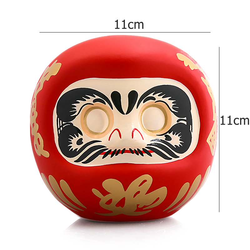 4 inch Japanese Ceramic Daruma Doll Lucky Charm Fortune Ornament Fengshui Zen Craft Money Box Home Tabletop Decoration Gifts Y200104