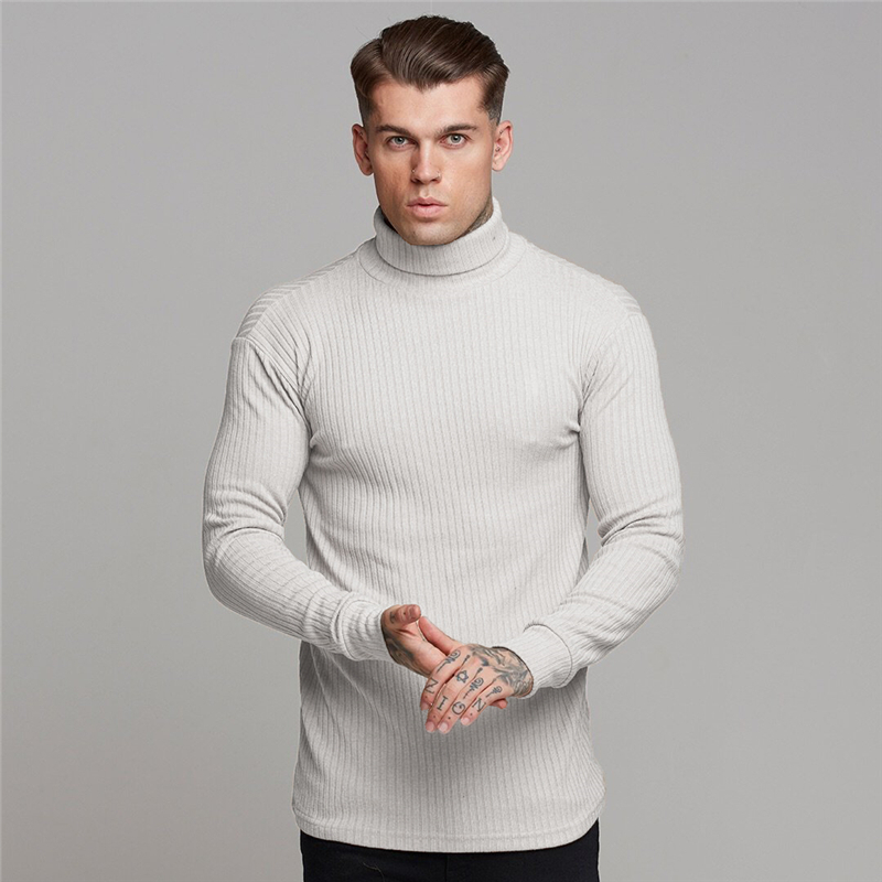 New Fashion Winter Turtleneck Sweaters Men Muscle Mens Sweaters Slim Fit Pullover Man Classic Elasticity Knitwear Pull Homme 201125