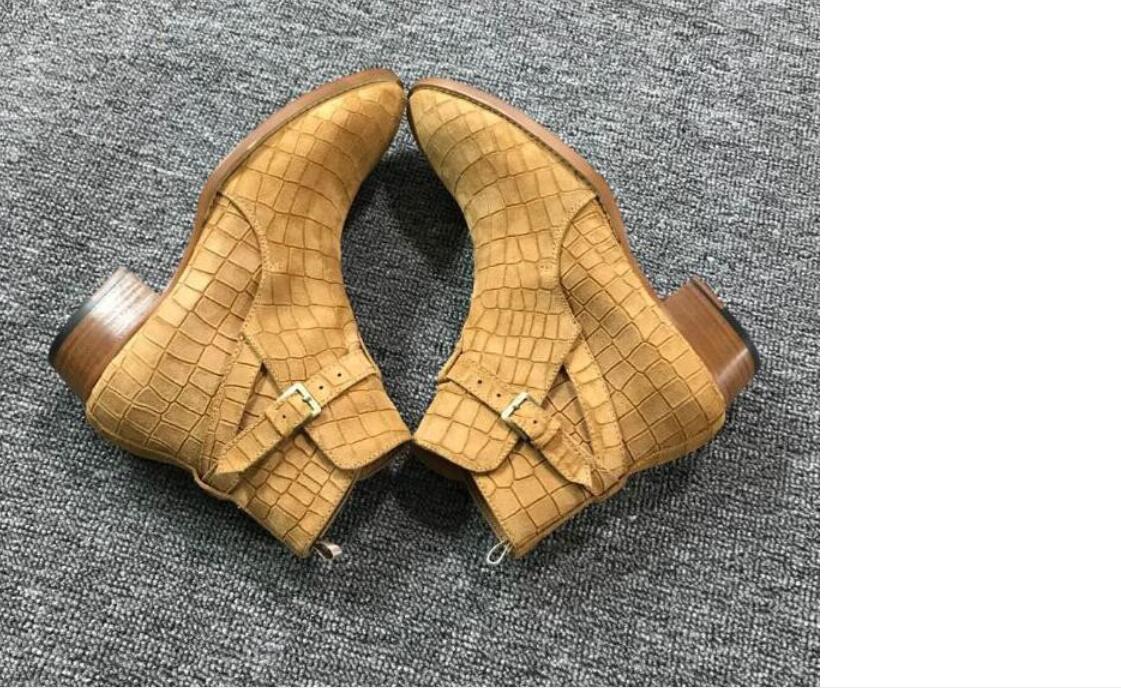 New slip on boots men real leather boots stone print Leather ankle botas high end buckle men boots, Brown
New slip on boots men real leather boots stone print Leather ankle botas high end buckle men boots, Brown