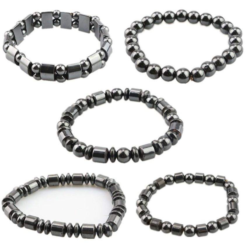 Fashion Magnetic Hematite Stone Bracelets Therapy Health Care Magnet Beads Bracelet Men's Jewelry