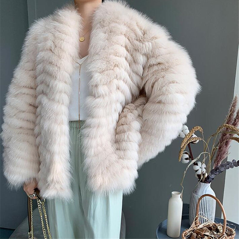abrigos mujer invierno winter real fox fur coat women fur jacket short coat 201103