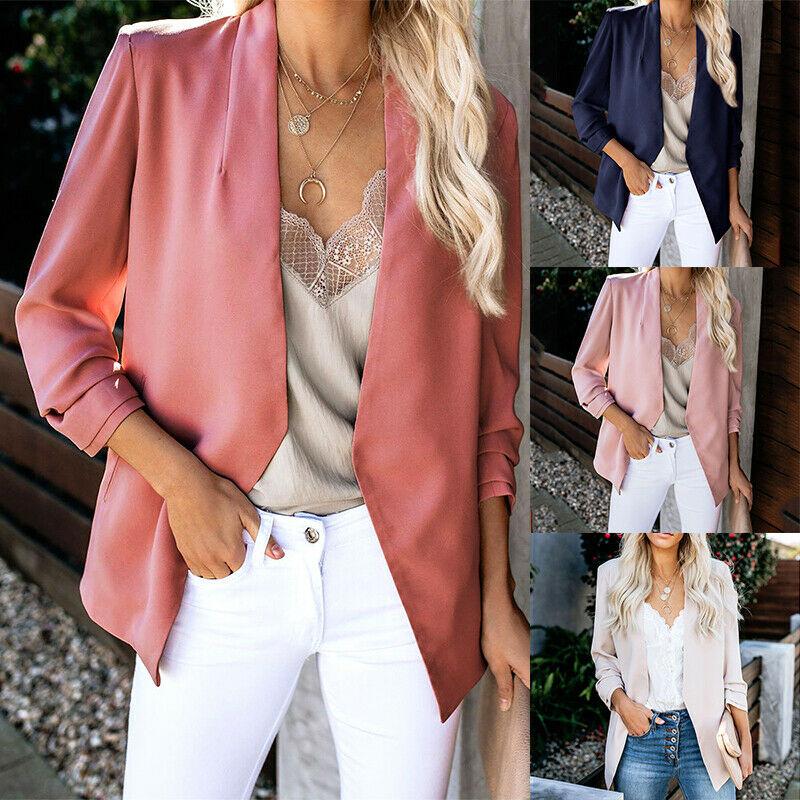 Women's Long Sleeve Solid Slim Blazer Suits Ladies Formal Suits Tops Coat Jacket, Pink
Women's Long Sleeve Solid Slim Blazer Suits Ladies Formal Suits Tops Coat Jacket, Pink