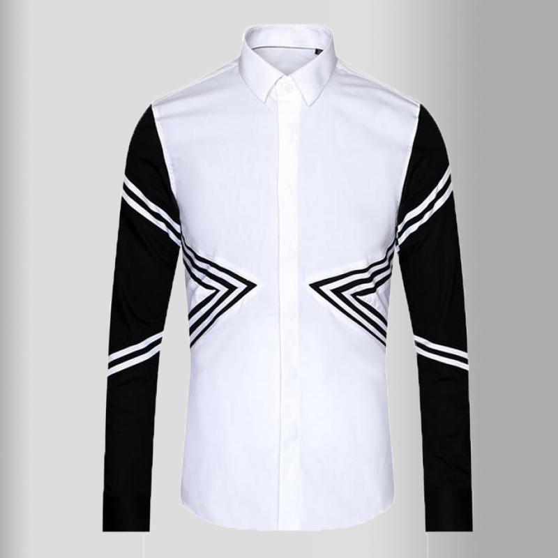 New White Mens Shirts Luxury Long Sleeve Rib Splicing Design Casual Mens Dress Shirts Fashion Slim Fit Party Man 3XL
New White Mens Shirts Luxury Long Sleeve Rib Splicing Design Casual Mens Dress Shirts Fashion Slim Fit Party Man 3XL