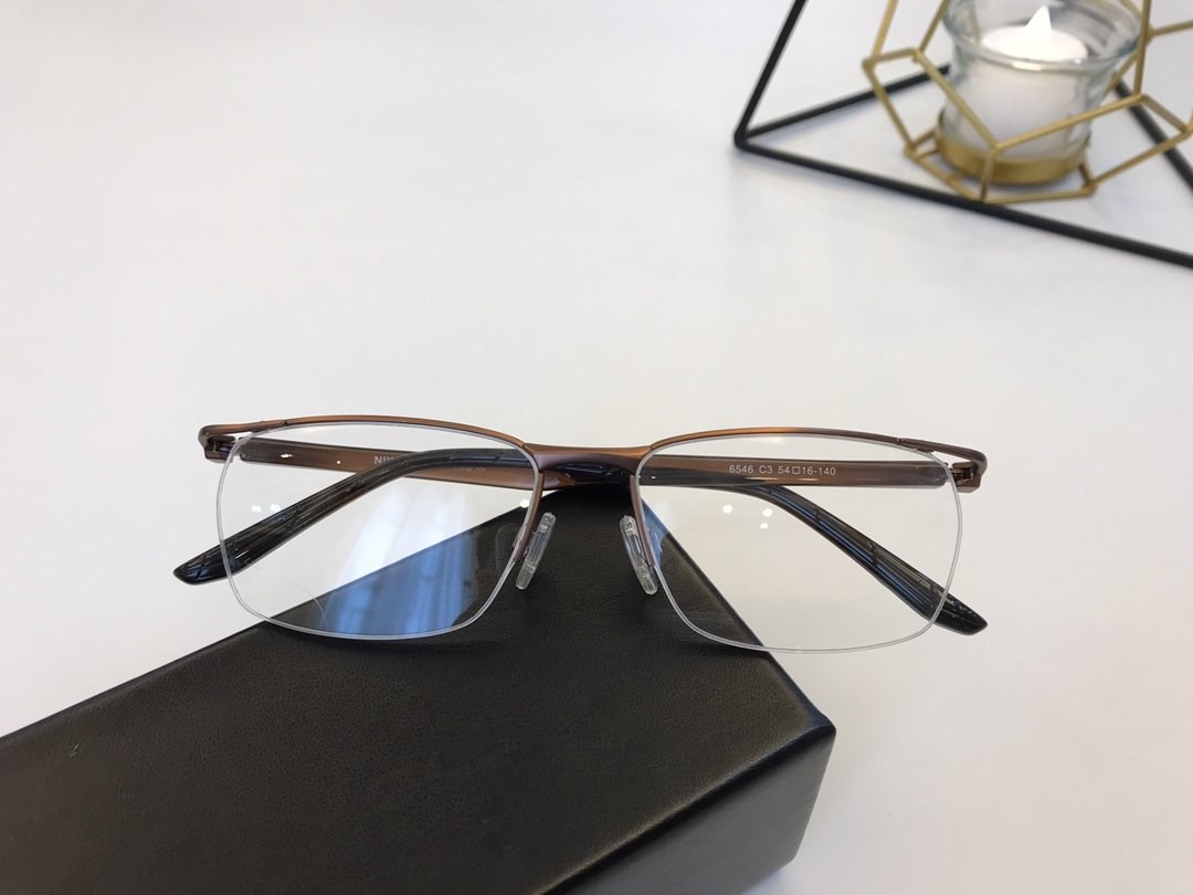 Brand Business casual men's half frame glasses frame simple men's metal glasses rectangular myopia glasses men's classic 6546
