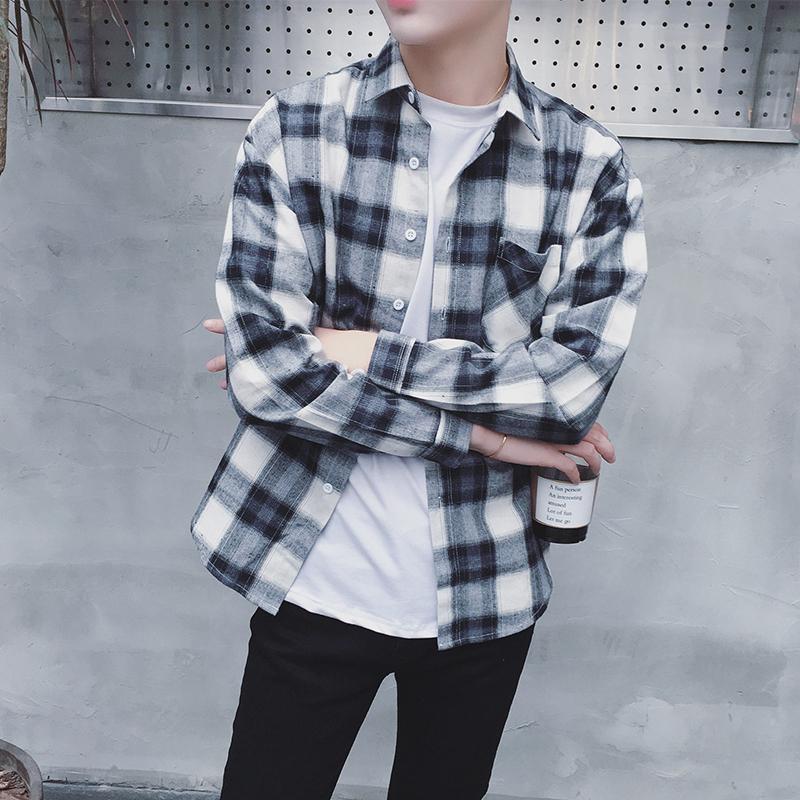 Men Flannel Plaid Shirt Cotton 2020 Spring Autumn Casual Long Sleeve Shirt Soft Comfort Slim Fit Styles Brand Man Plus