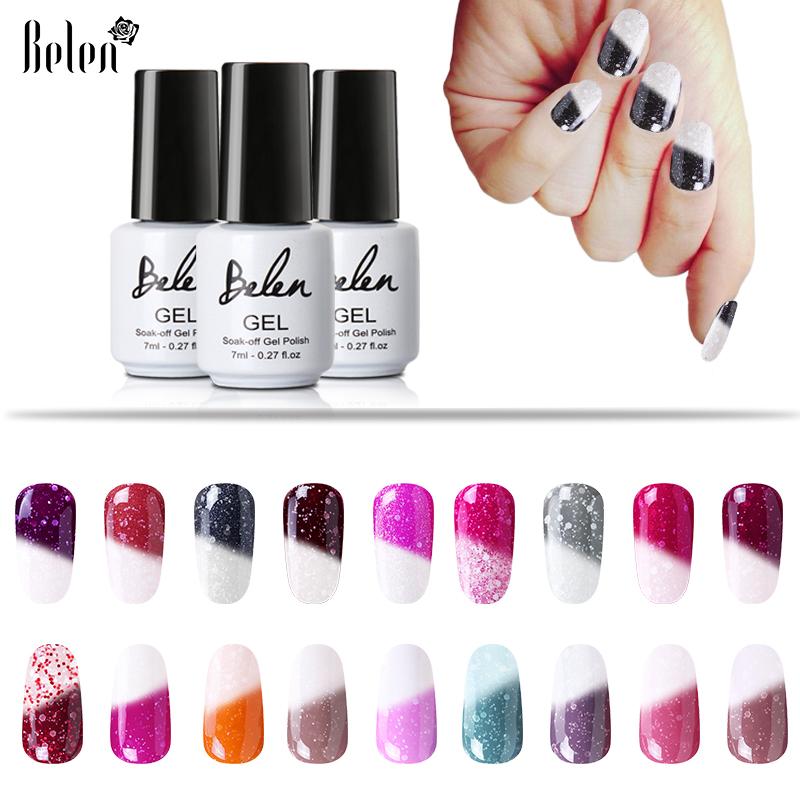 Belen 7ML UV Thermo Change Color Gel Nail Polish Snowy Thermal Color Changing Semi Permanent Hybrid Lacquer GelLak Varnish, Leave 5 colors code
Belen 7ML UV Thermo Change Color Gel Nail Polish Snowy Thermal Color Changing Semi Permanent Hybrid Lacquer GelLak Varnish, Leave 5 colors code