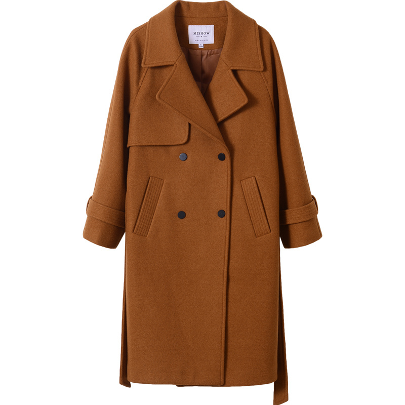 Mishow autumn and winter woolen coat female MidLong New Korean temperament women's popular woolen coat MX17D9636 201112