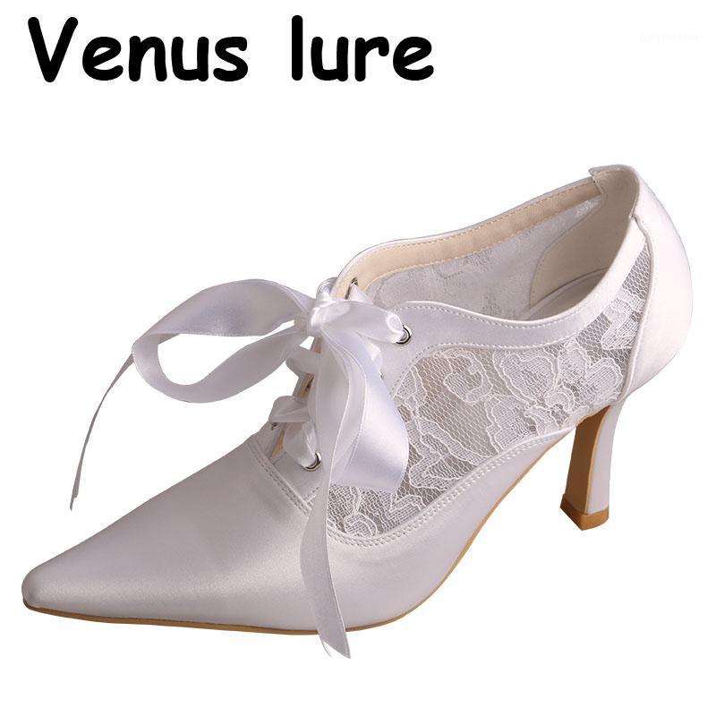 Lace up Heel Boots Pointed Toe White Satin and Lace Shoes Wedding 9CM Heel1, Ivory
Lace up Heel Boots Pointed Toe White Satin and Lace Shoes Wedding 9CM Heel1, Ivory