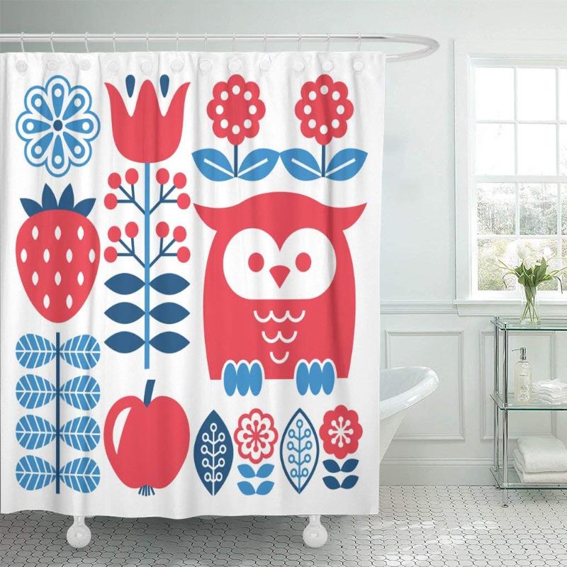 Blue Swedish Finnish Inspired Folk Pattern Scandinavian Nordic Red Shower Curtain Waterproof Polyester Fabric 60 x 72 Inches Set
Blue Swedish Finnish Inspired Folk Pattern Scandinavian Nordic Red Shower Curtain Waterproof Polyester Fabric 60 x 72 Inches Set