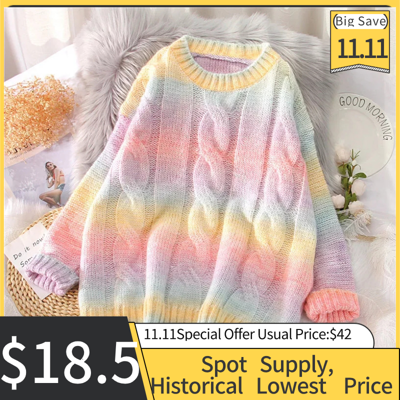 2021 New Autumn Winter Women Tie Dye Warm Pullover Long Sleeve O-neck Vintage Sweater Tops Lady Sweaters Harajuku 611l, Pink
2021 New Autumn Winter Women Tie Dye Warm Pullover Long Sleeve O-neck Vintage Sweater Tops Lady Sweaters Harajuku 611l, Pink