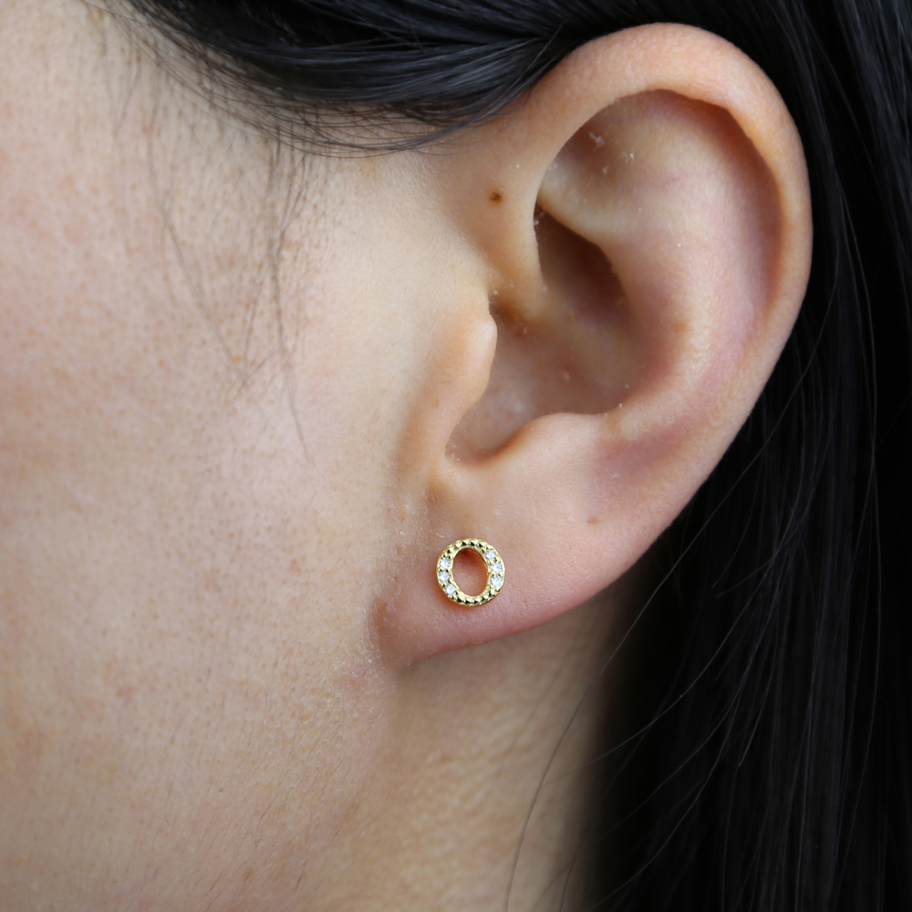 High Quality 1Pair of Cute Mini 925 Sterling Silver Geometric English Letters Stud Earrings for Women Gold Alphabet Zircon Studs Gift