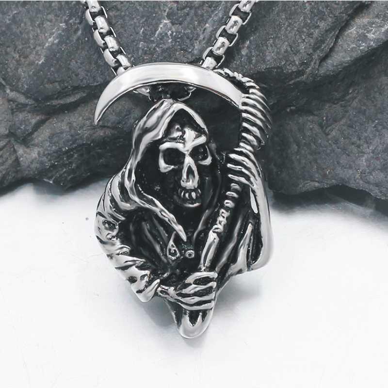 New Titanium Steel Cross Skull Grim Reaper Scythe Pendant Necklace For Men Personality Hip Hop Punk Trend Party Jewelry Hot Sale1
New Titanium Steel Cross Skull Grim Reaper Scythe Pendant Necklace For Men Personality Hip Hop Punk Trend Party Jewelry Hot Sale1