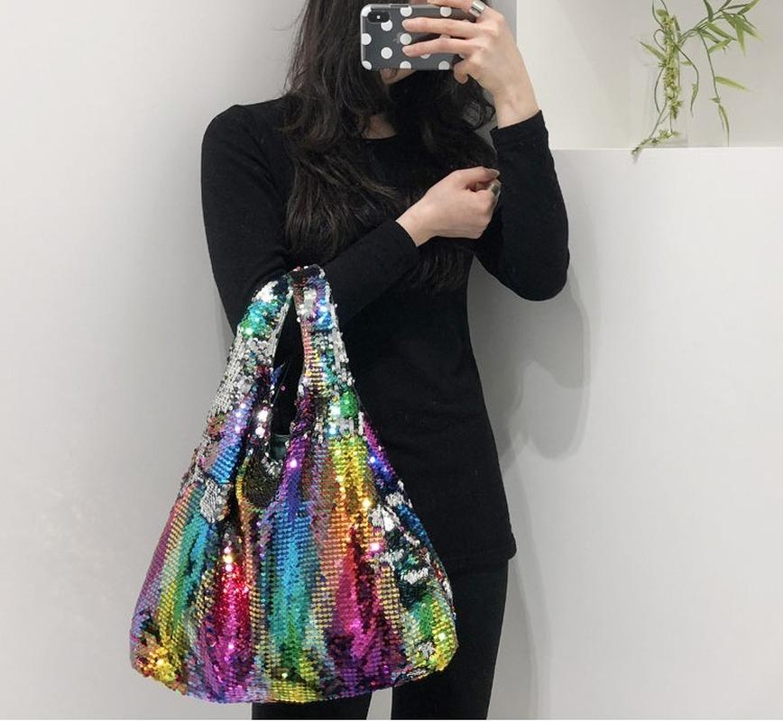 Free shipping fashion handbag color sequin bag color changing handmade beads shopping bag one shoulder women's large capacity
Free shipping fashion handbag color sequin bag color changing handmade beads shopping bag one shoulder women's large capacity