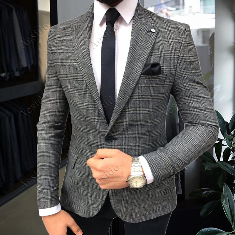 Aesido Men' Business Suits Slim Fit Plaid Wool Blazer Formal Office Jacket for Wedding Party 2021, Army green
Aesido Men' Business Suits Slim Fit Plaid Wool Blazer Formal Office Jacket for Wedding Party 2021, Army green