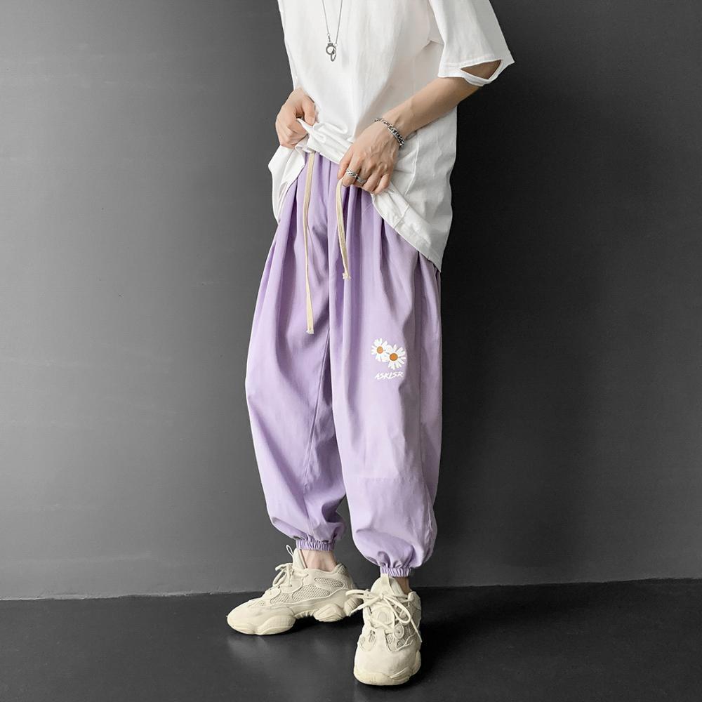Summer Harem Pants Men And Women Elastic Waist Cropped Trousers Mens Fashion Jogger Pants Street Loose Bloomers Male Female 201110