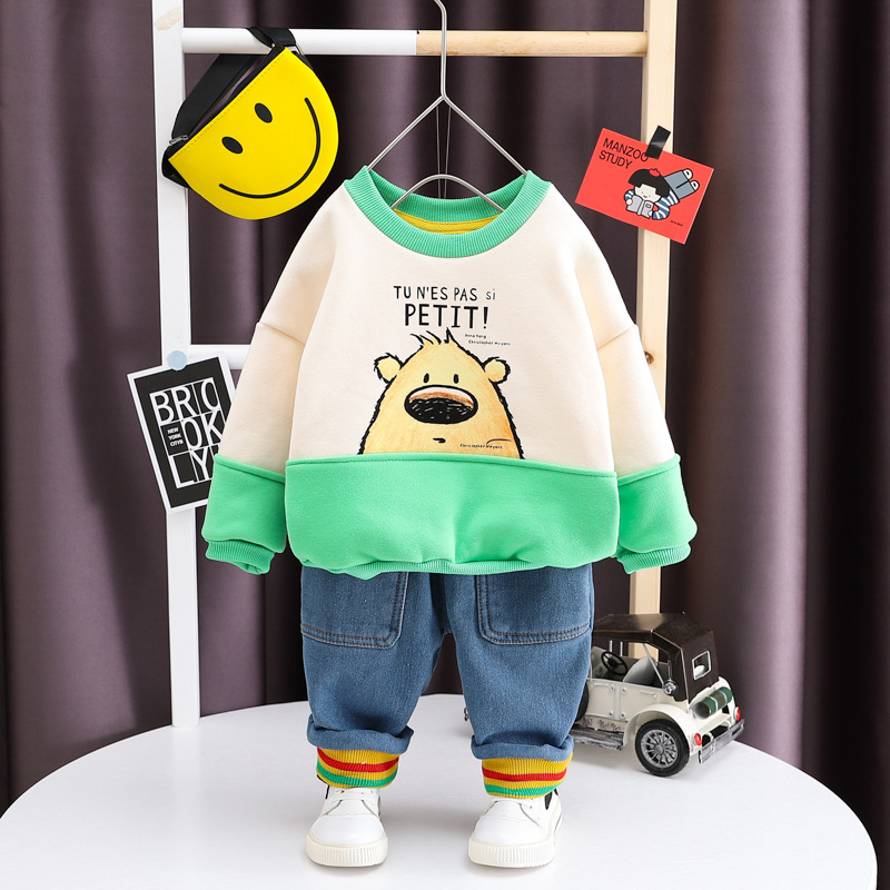 HYLKIDHUOSE Toddler Infant Clothing Sets 2020 Autumn Winter Boys Girls Clothes Children Kids Warm Casual Plus Tops Cartoon PantsX1019
