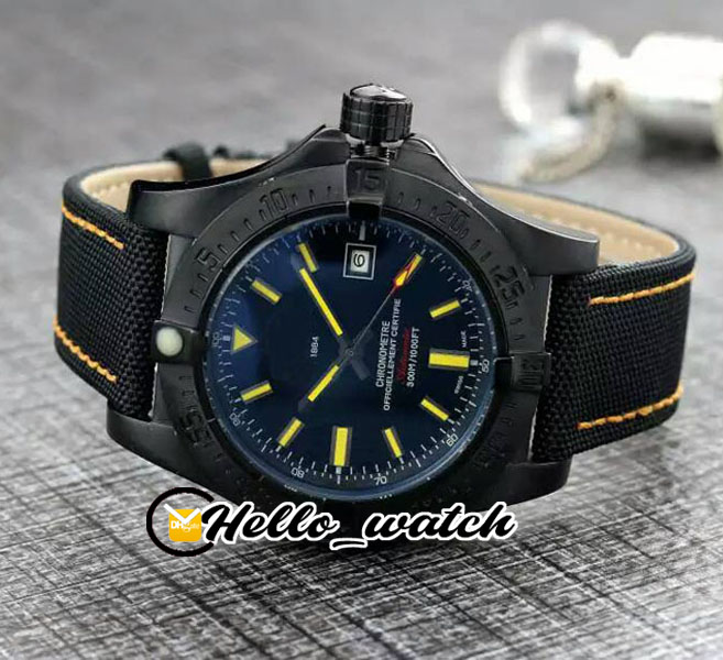 New Blackbird 44mm PVD Black Steel Case V17311101 Black Dial Automatic Mens Watch Yellow Stick Mark Nylon Strap Leather Watches Hello_Watch, Waterproof service
New Blackbird 44mm PVD Black Steel Case V17311101 Black Dial Automatic Mens Watch Yellow Stick Mark Nylon Strap Leather Watches Hello_Watch, Waterproof service