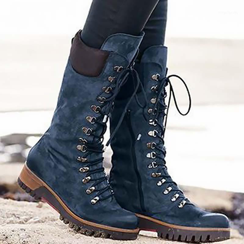 2020 Women's Shoes Retro Style Woman Ladies Mid-Calf Boots Female Lace-Up Shoes Women's Warm With Heel Ladies Botas Mujer1, Blue
2020 Women's Shoes Retro Style Woman Ladies Mid-Calf Boots Female Lace-Up Shoes Women's Warm With Heel Ladies Botas Mujer1, Blue
