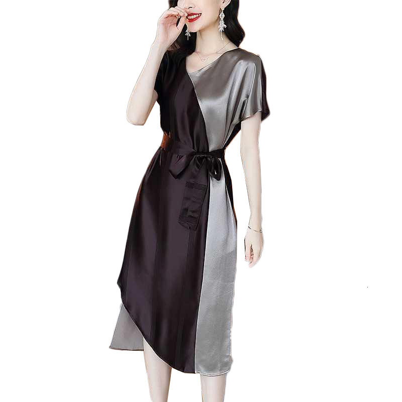 2021 Women's Summer New Short-sleeve Color Matching Elegant Sexy V-neck Irregular Vestidos Plus Size 4xl Y369 Dcnz, Photo color
2021 Women's Summer New Short-sleeve Color Matching Elegant Sexy V-neck Irregular Vestidos Plus Size 4xl Y369 Dcnz, Photo color