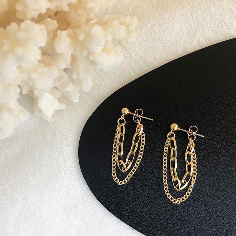 Retro metal chain tassel earrings female temperament of contracted joker niche fashion personality stud earrings cold wind
Retro metal chain tassel earrings female temperament of contracted joker niche fashion personality stud earrings cold wind